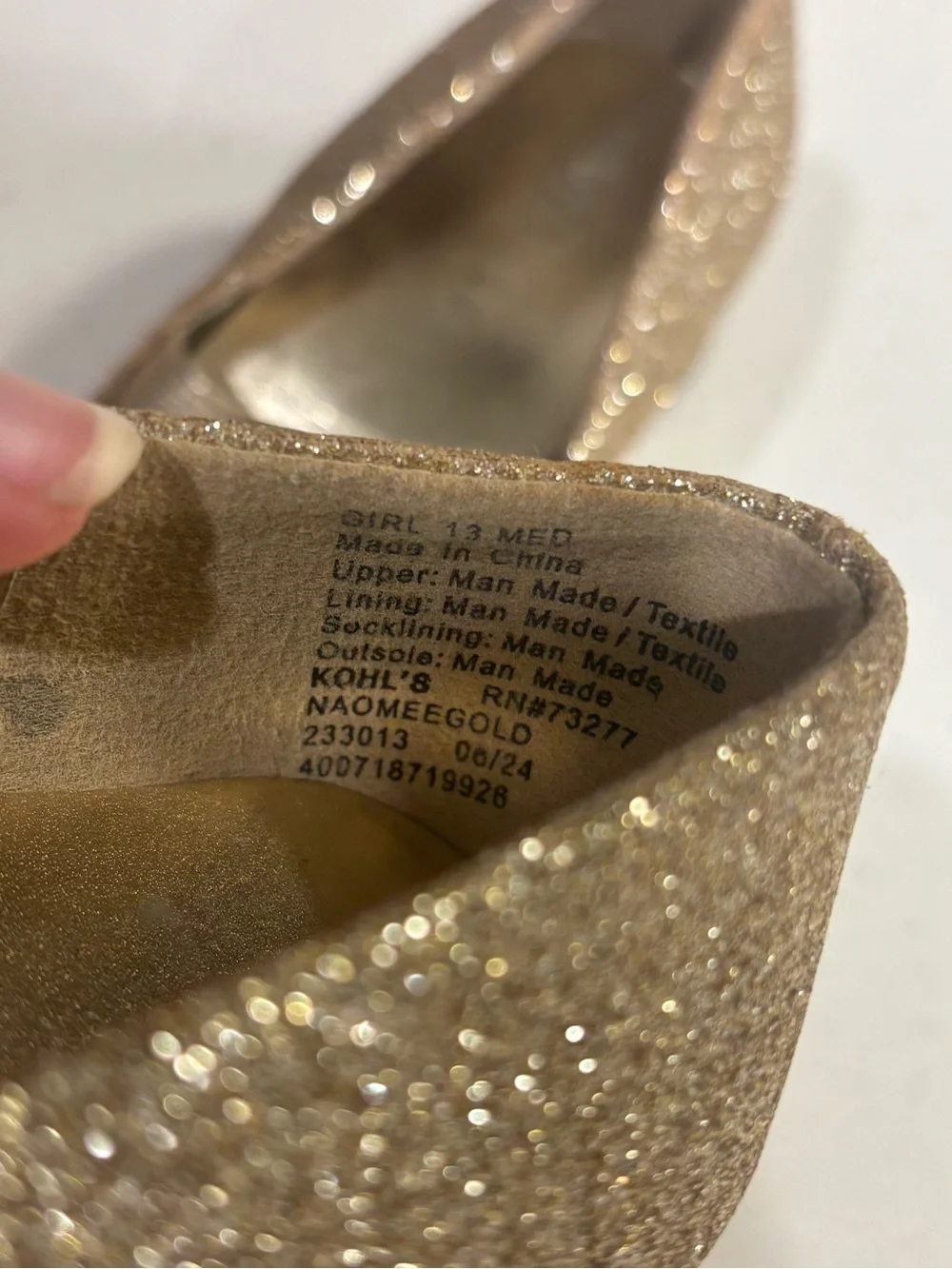 Sonoma Girl’s Gold Glitter Mary Jane Heels size 13